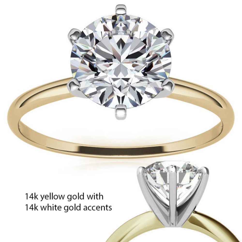 Elegant 14k Gold 1.5ct Certified Moissanite Ring